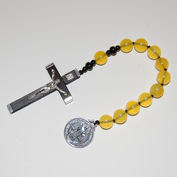 Pocket Rosary,Stone Beads,Gift Rosary,Small Rosary,Prayer Rosary,Knotted Rosary - Picture 2 of 3